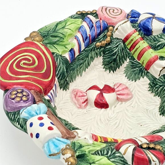 8" All Purpose Bowl Sugar Plum Christmas by Fitz & Floyd 1996 - Picture 2 of 5